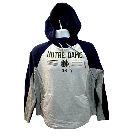 Notre Dame Fighting Irish Hoodie Mens Large Blue Under Armour Sweatshirt - Picture 16 of 16